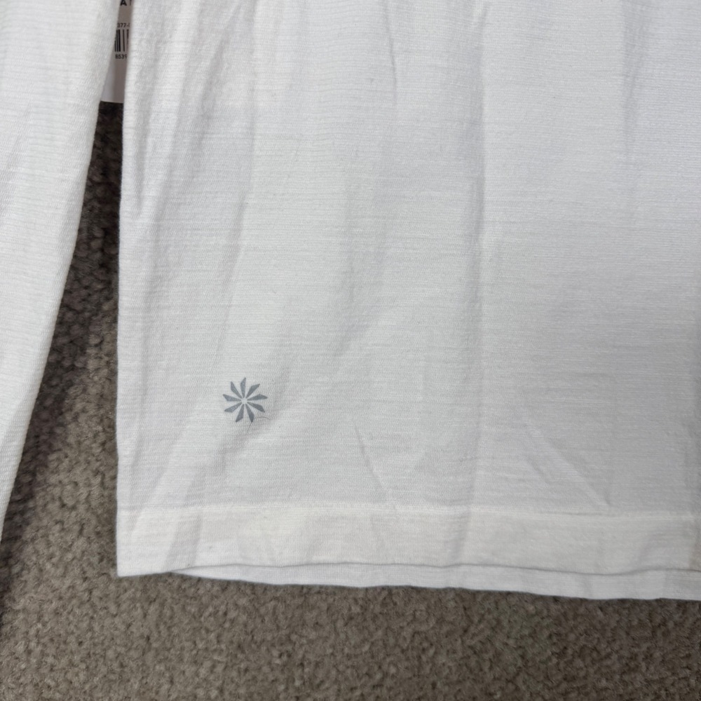 Athleta Ascent Seamless Turtleneck Womens Medium Cream Wool Blend Thumbholes - Picture 9 of 12